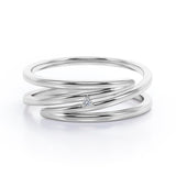 0.05 TCW Round Shape - Solitaire Spiral Stackable Ring