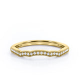 Milgrain Edged Curve 0.15 TCW Pave Wedding Band