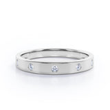 Flush Design 0.1 TCW Round Shape Stackable Ring