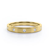Flush Design 0.1 TCW Round Shape Stackable Ring