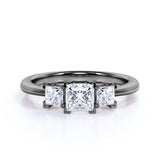 0.5 Ct Princess Cut Diamond Three Stone Engagement Ring