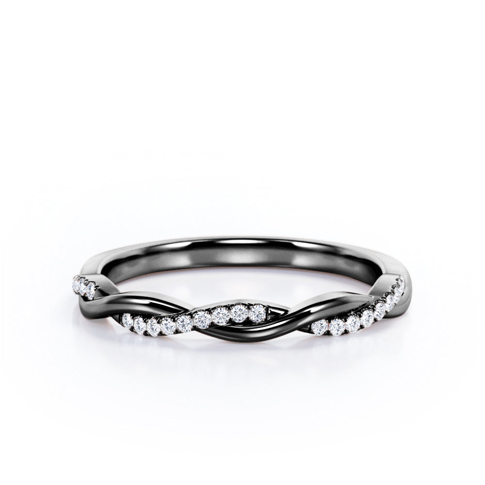 Half-Eternity Infinity 0.15 TCW Round Cut Wedding Band