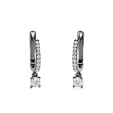 1 Carat Round Brilliant Cut Certified Lab Diamond and Moissanite - 4 Prong Pave Set Huggie Hoop Earrings - 18K Rose Gold Plating over Silver