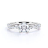 Certified 1.5 CT Round Lab Diamond Four Prong Engagement Ring