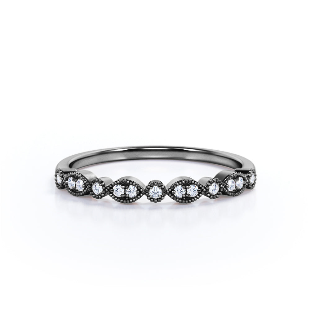 0.25 ct Vintage Milgrain Wedding Ring Band