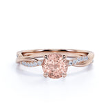 Infinity 1 ct Round Lab Created Morganite Engagement Ring