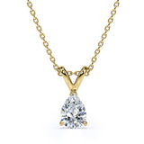 Certified Captivating 1.5 Carat Teardrop Moissanite Pendant Necklace In 18K Rose Gold Plating Over Silver