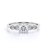 1.15 CT Round Shaped Certified Lab Grown Diamond Five Stone Engagement ring in White Gold