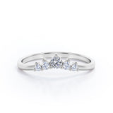 Five Stone 0.15 TCW Round Cut Curved Stackable Ring
