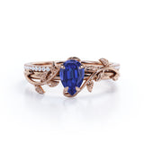 1.25 Ct Pear Cut Lab Sapphire Floral Wedding Ring Set