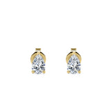 Certified 0.5 Carat Pear Cut Moissanite Minimalist Solitaire Stud Earrings In 18K Rose Gold Plating Over Silver