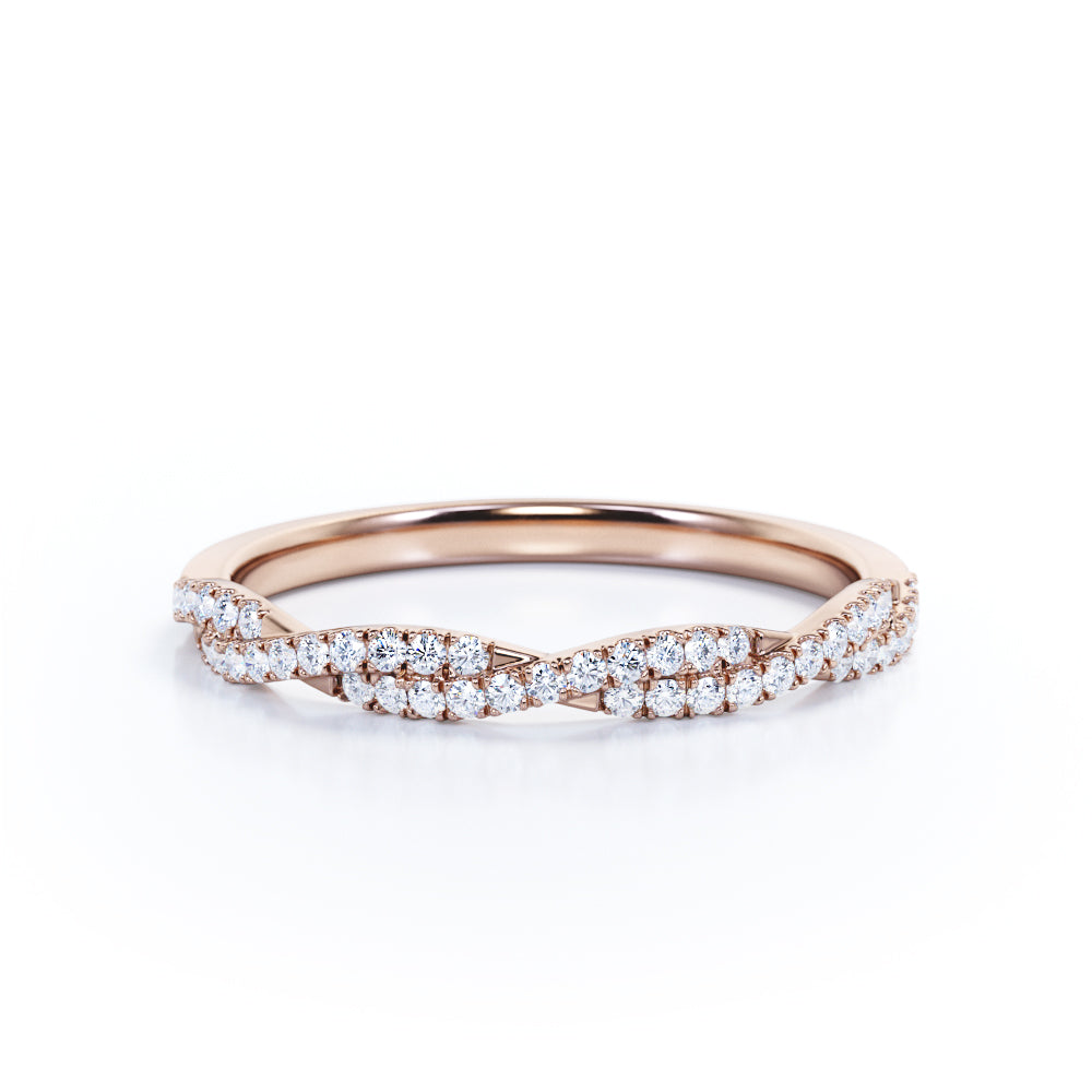 Half-Eternity 0.15 Carat Round Pave Infinity Wedding Band