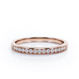 Semi Eternity 0.15 TCW Pave Accented Wedding Band