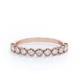 Multi-Bezel Set 0.15 TCW Round Cut Stackable Ring