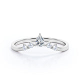 Five Stone 0.15 TCW Round Cut Curved Wedding Band