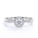 Certified 1.5 CT Round Lab Diamond Clustered Halo Infinity Engagement Ring