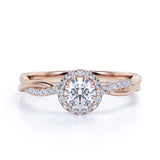 Certified 1.5 CT Round Lab Diamond Clustered Halo Infinity Engagement Ring