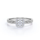 Certified 1.15 Carat Round Lab Diamond Art Deco Engagement Ring