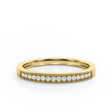 Pave 0.15 TCW Round Shape Milgrain Wedding Band