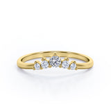 Five Stone 0.15 TCW Round Cut Curved Stackable Ring