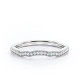 Milgrain Edged Curve 0.15 TCW Pave Wedding Band