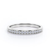 Semi Eternity 0.15 TCW Pave Accented Wedding Band