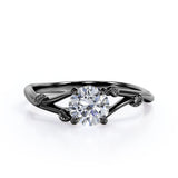 Certified 1 CT Round Lab Diamond Floral Shank Solitaire Engagement ring