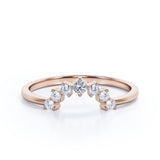 0.10 TCW Round Shape Curved Pave Wedding Band