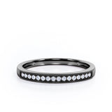 Pave 0.15 TCW Round Shape Milgrain Wedding Band