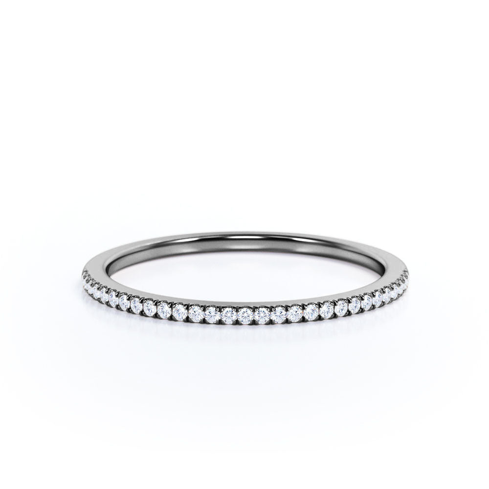 Classic 0.25 Carat Round Cut Pave Wedding Band