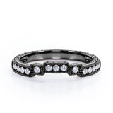 Milgrain Staircase 0.15 TCW Round Cut Wedding Band