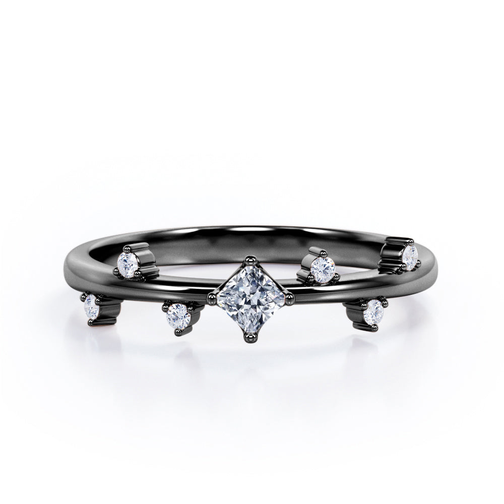 7-Stone 0.25 TCW Princess Cut Stackable Ring