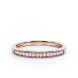 Pave 0.15 TCW Round Shape Milgrain Wedding Band
