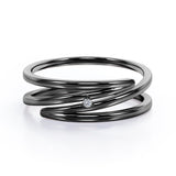 0.05 TCW Round Shape - Solitaire Spiral Stackable Ring