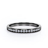 Semi Eternity 0.15 TCW Pave Accented Wedding Band