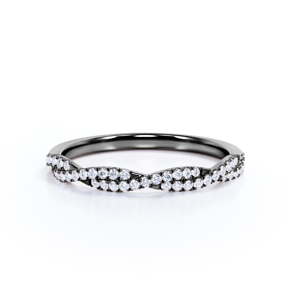 Half-Eternity 0.15 Carat Round Pave Infinity Wedding Band