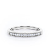 Pave 0.15 TCW Round Shape Milgrain Wedding Band