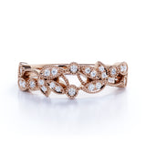 0.30 ct - Vintage Style - Milgrain - Stackable Ring