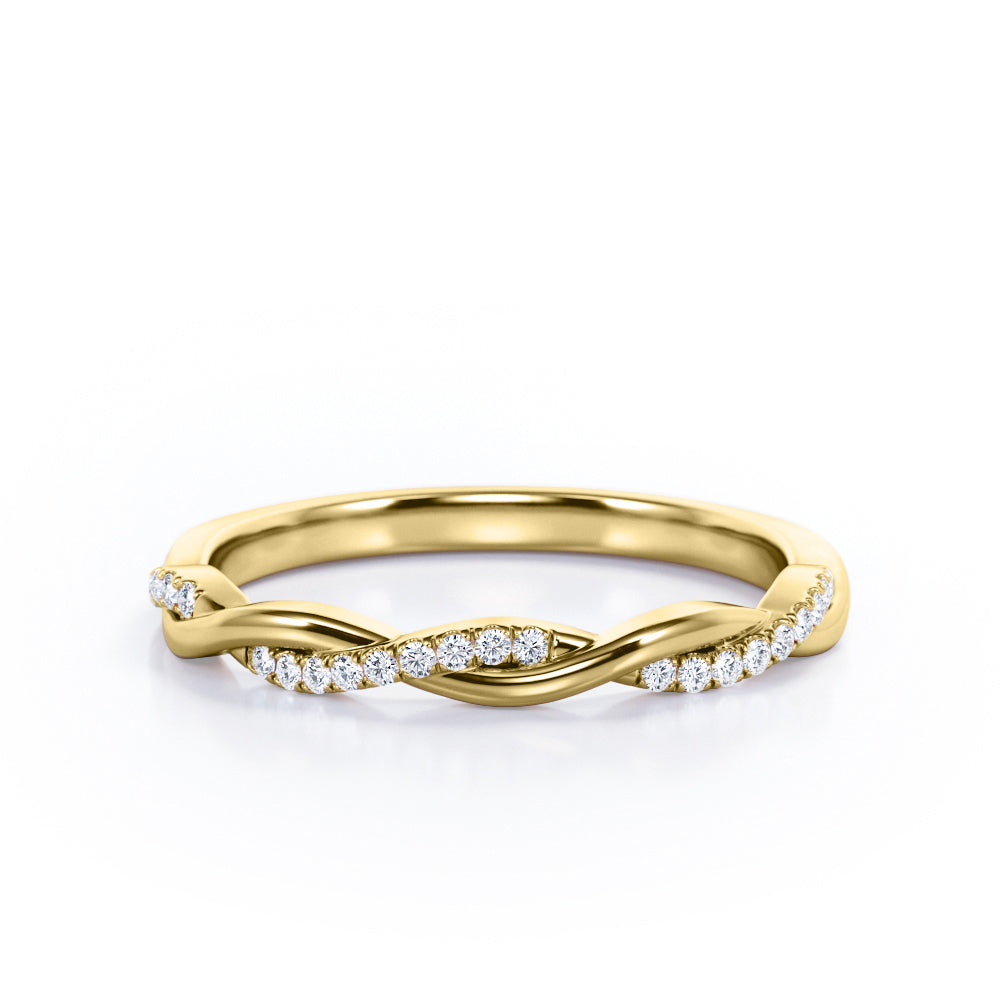 Half-Eternity Infinity 0.15 TCW Round Cut Wedding Band