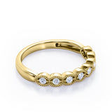 Art Deco 0.15 TCW Round Shaped Wedding Band