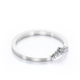 0.10 TCW 7-Stone Curved Prong Cluster Wedding Band