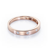 Flush Design 0.1 TCW Round Shape Stackable Ring
