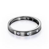 Flush Design 0.1 TCW Round Shape Stackable Ring