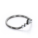 Five Stone 0.15 TCW Round Cut Curved Wedding Band