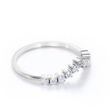 Curved 0.20 TCW Round Cut Pave-Prong Wedding Band