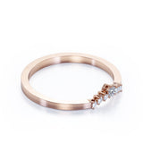 0.10 TCW 7-Stone Curved Prong Cluster Wedding Band