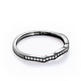 Milgrain Edged Curve 0.15 TCW Pave Wedding Band