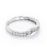 Milgrain Staircase 0.15 TCW Round Cut Wedding Band