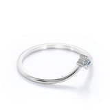 Solitaire 0.10 TCW Round Cut V Shaped Wedding Band