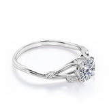 Certified 1 CT Round Lab Diamond Floral Shank Solitaire Engagement ring